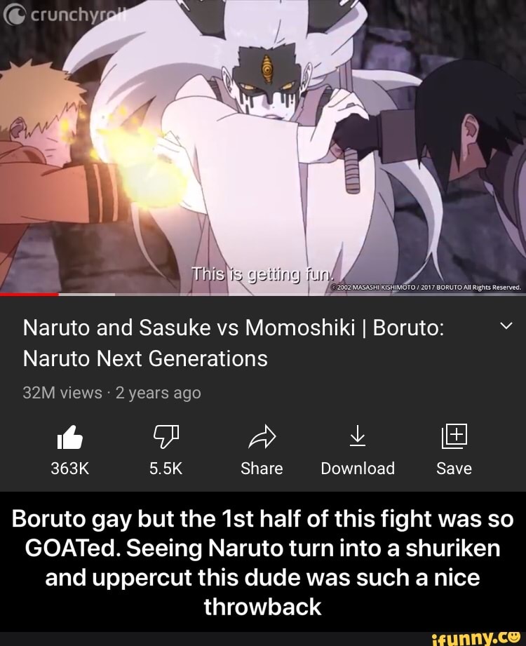 NARUTO AND SASUKE VS MOMOSHIKI!