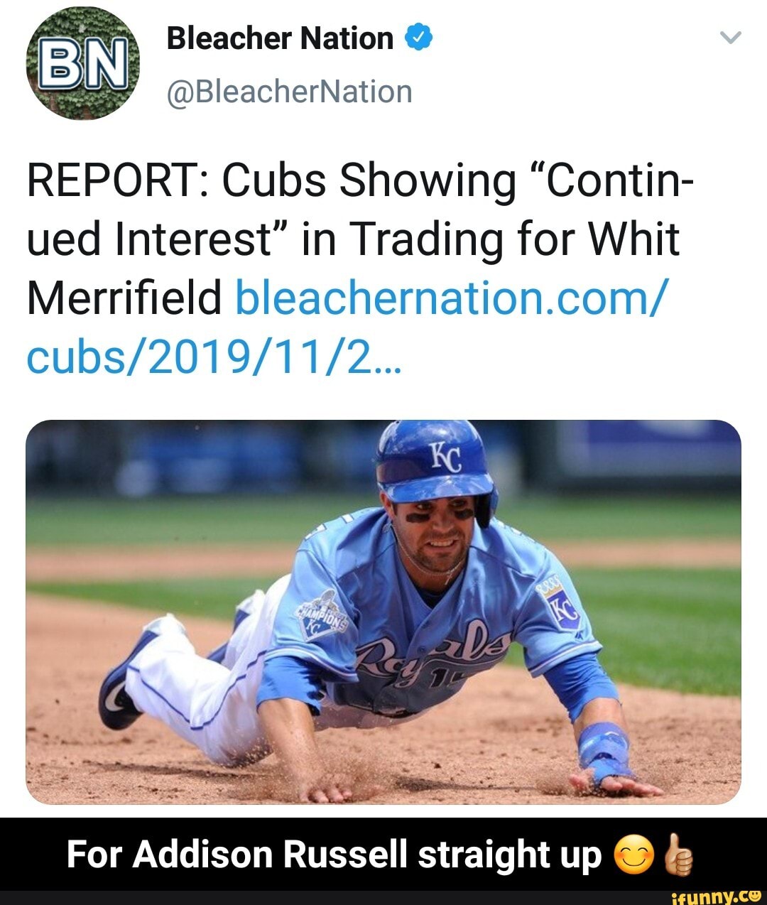 Whit Merrifield Trade a Priority for the Cubs This Winter? - Bleacher  Nation