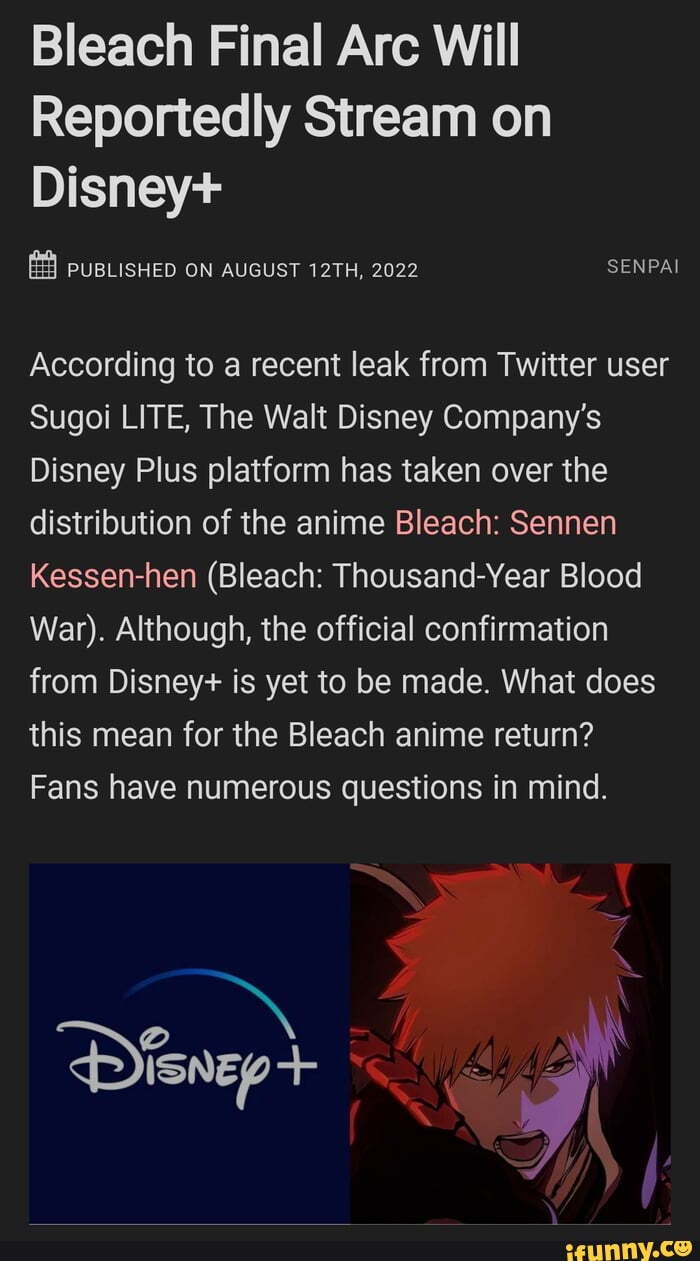 Where Is Bleach's Final Arc Being Streamed?