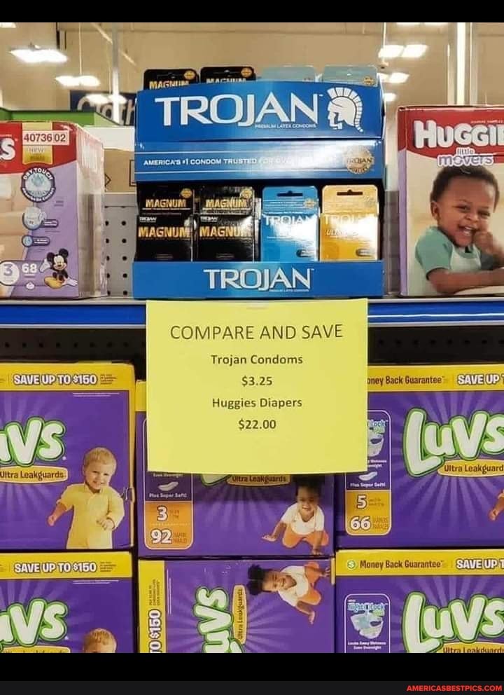 TROJAN
COMPARE AND SAVE Trojan Condoms
$3.25
Huggies Diapers
$22.00