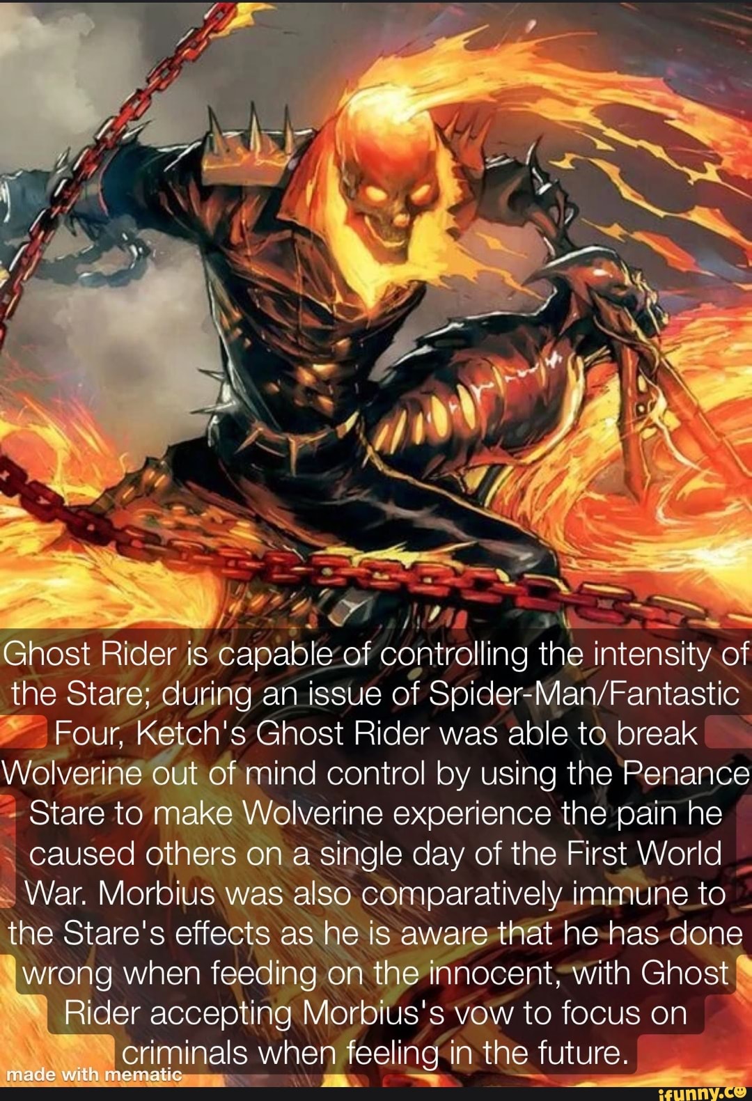 Ghost Rider is capable of controlling the intensity of Fantastic the