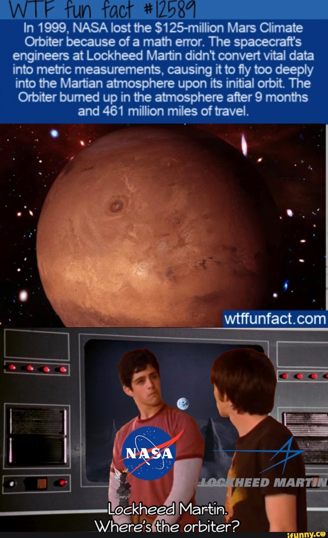 Peale In 1999, NASA lost the 125million Mars Climate Orbiter because