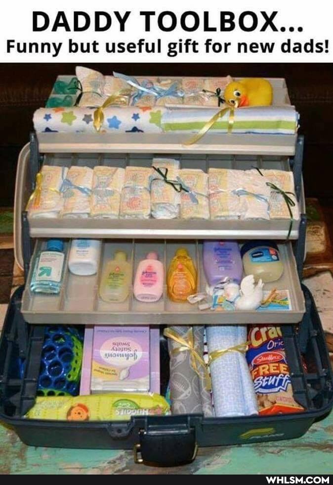 DADDY TOOLBOx...
Funny but useful gift for new dads!