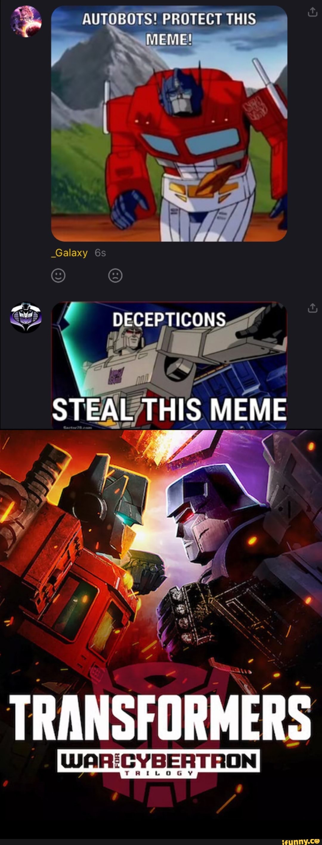 SS PROTECT THIS _Galaxy DECEPIICONS STEAL THIS MEME TRANSFORMERS - iFunny