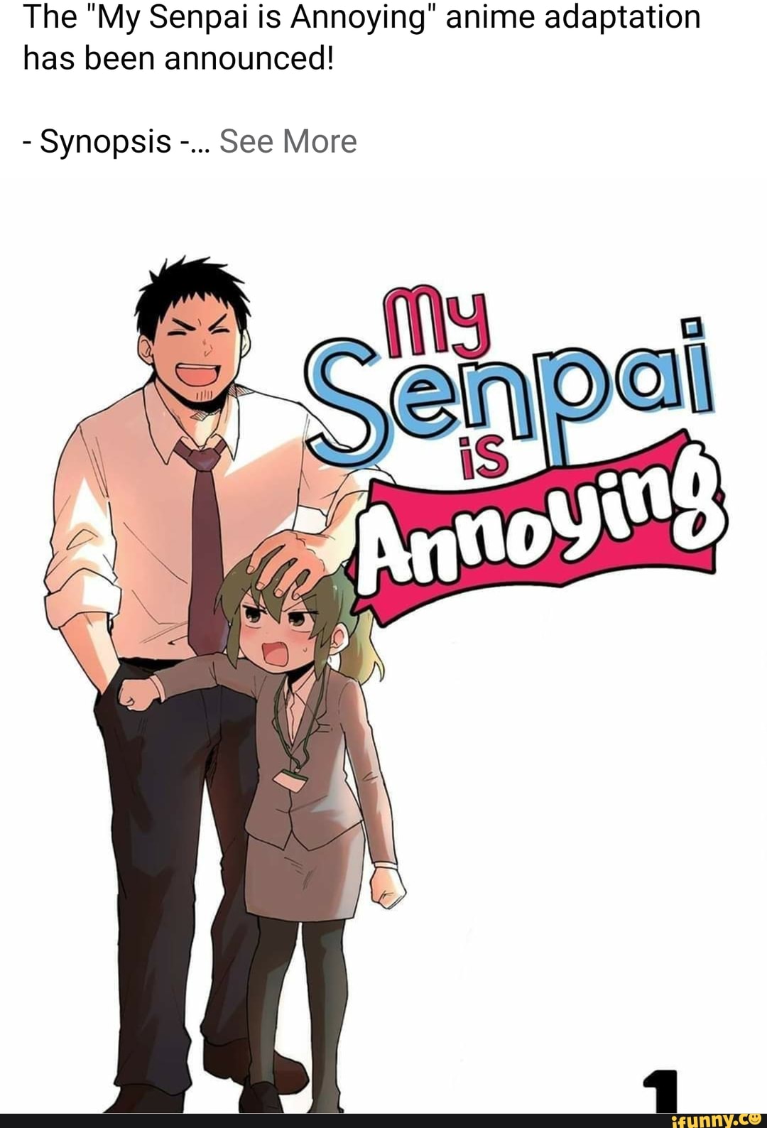 The "My Senpai is Annoying" anime adaptation has been announced