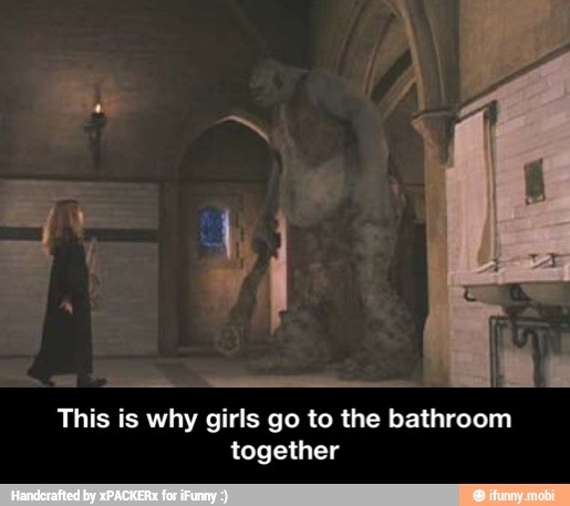 This is why girls go to the bathroom
together - This is why girls go to the bathroom together