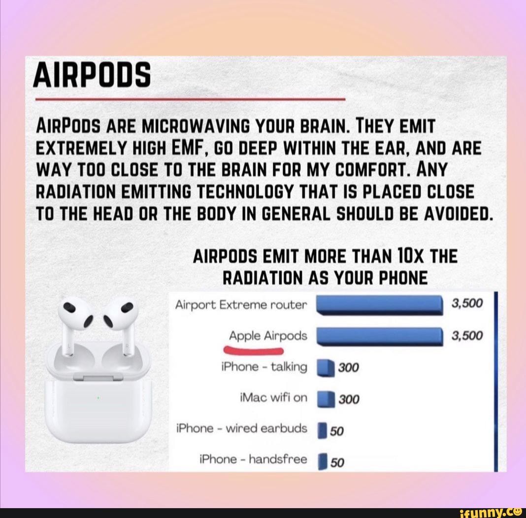 AIRPODS AIRPODS ARE MICROWAVING YOUR BRAIN. THEY EMIT EXTREMELY HIGH