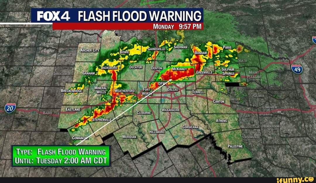A Flash Flood Warning has been issued for parts of the Fox 4 Weather ...