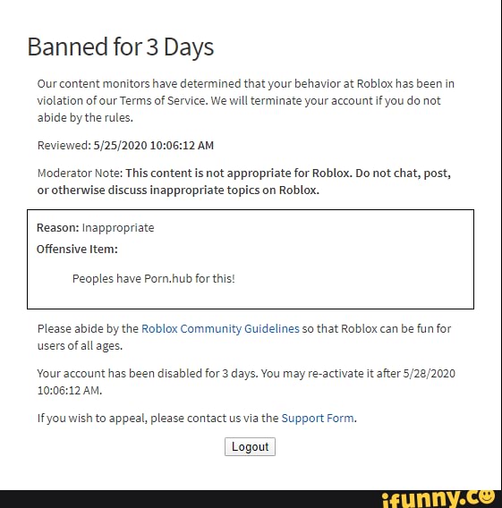 Banned for 3 Days Our content monitors have determined that your ...