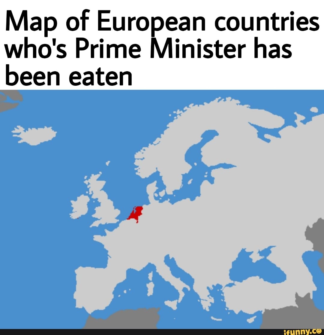 Map of European countries who's Prime Minister has been eaten - iFunny