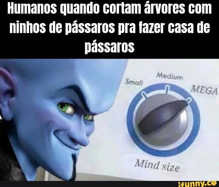 Humanos quando cortam árvores com
ninhos de pássaros pra fazer casa de pássaros
Mind