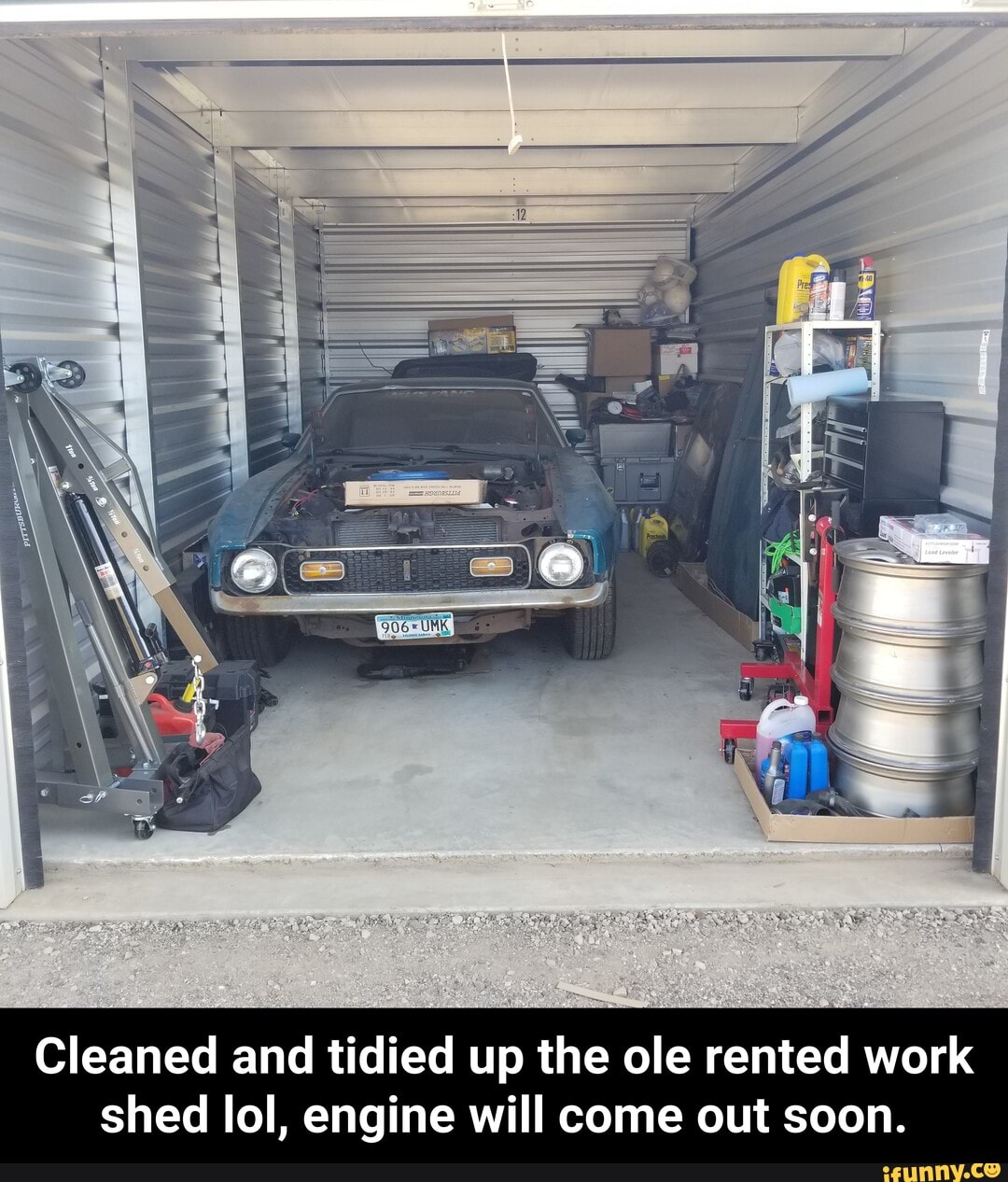 Cleaned and tidied up the ole rented work
shed lol, engine will come out soon. - Cleaned and tidied up the ole rented work shed lol, engine will come out soon.