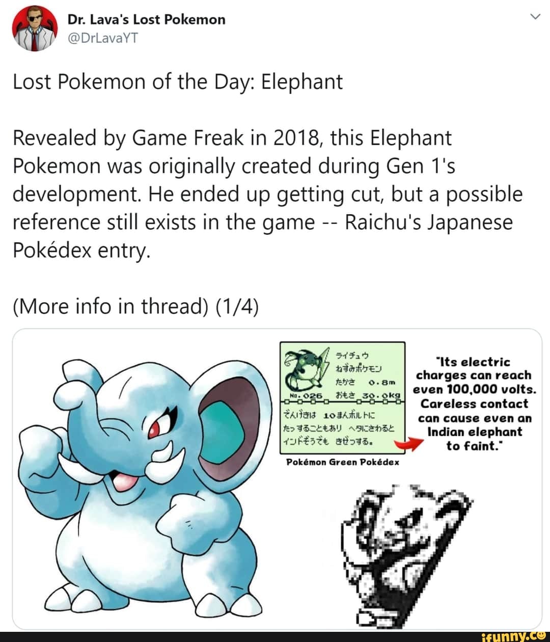 Lost Pokemon of the Day: Elephant Revealed by Game Freak in 2018, this ...