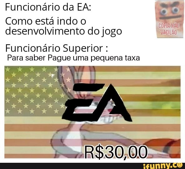 Funcionário da EA:
Como estáindoo
I
7
desenvolvimento do jogo ENE
Funcionário Superior Para saber Pague uma pequena taxa