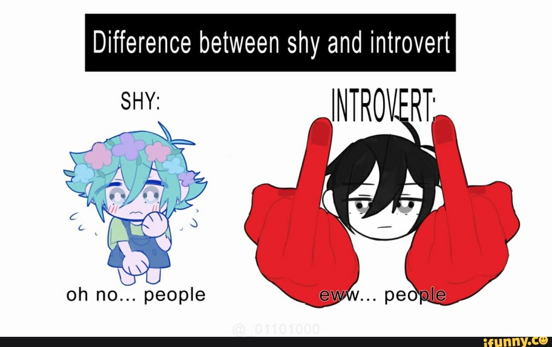 Shy meaning. Difference between shy and Introvert. Shy vs Introvert meme. Difference between shy and Introvert meme. Shy people vs Introverts meme.