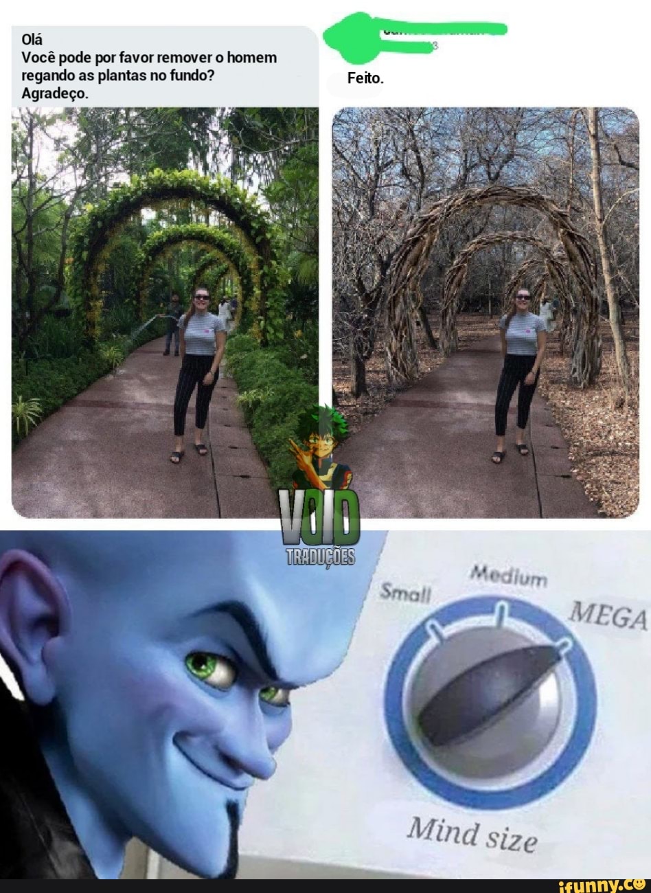 ola
Vocé pode por favor remover o homem
regando as plantas no fundo?
Agradeço.
