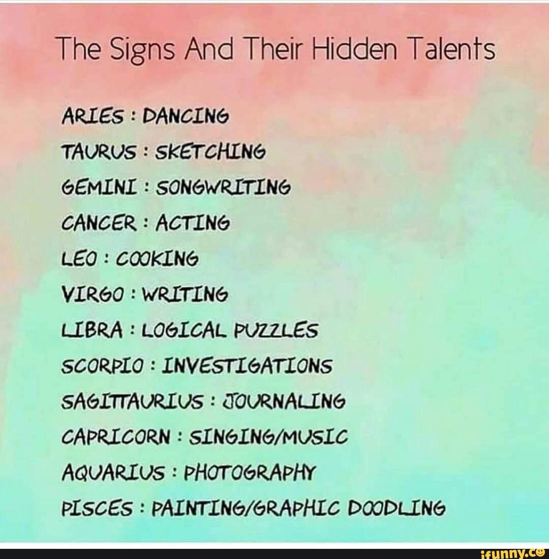 Zodiac signs and their hidden talents