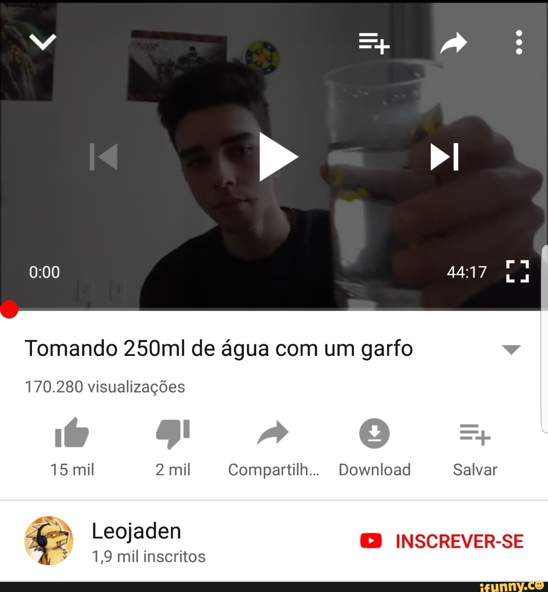 e
Tomando 250ml de água com um garfo