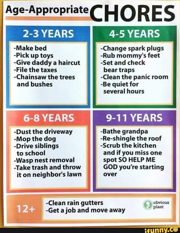 Age-Appropriate~ O R S 2-3 YEARS -Make bed -Pick up toys -Give daddy a  haircut -