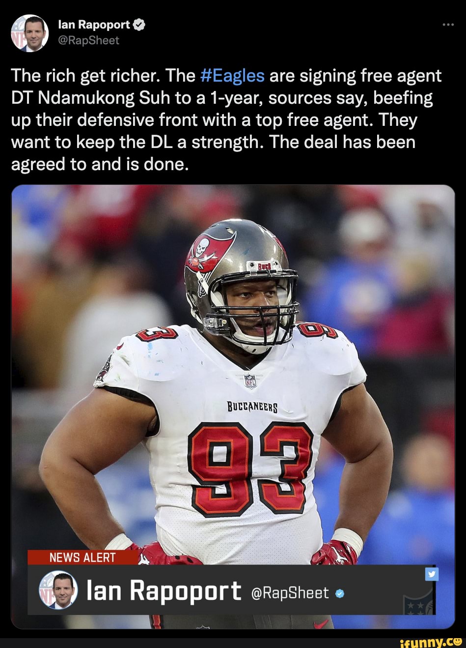 Free Agency Update: DL Ndamukong Suh re-signs with Tampa Bay Buccaneers in  2021 Free Agency