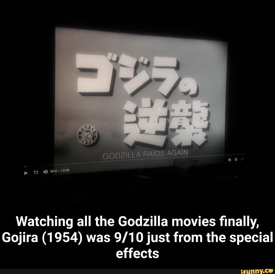 GODZILLA RAIDS AGAIN
Watching all the Godzilla movies finally,
Gojira (1954) was just from the special effects - Watching all the Godzilla movies finally, Gojira (1954) was 9/10 just from the special effects