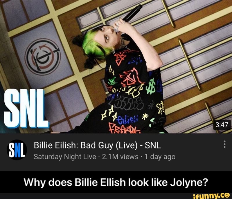 Billie Eilish: Bad Guy (Live) - SNL Saturday Night Live - 2.1M views - 1 da...