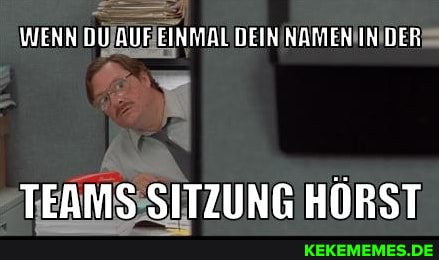 WENN DU AUF EINMAL BEIN NAIEN IN DER
TEAMS SITZUNG HÖRST