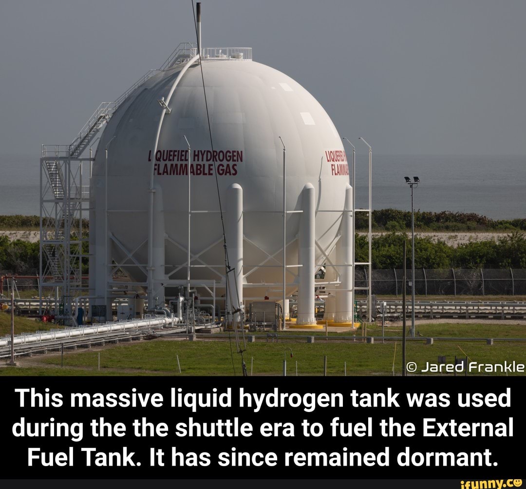 This massive liquid hydrogen tank was used during the the shuttle era ...