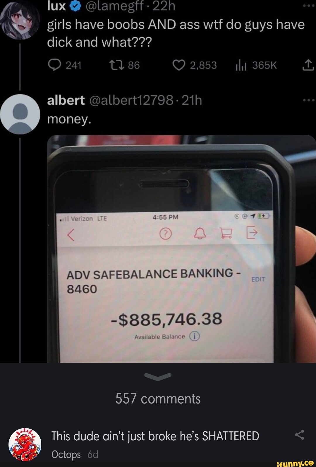 241 86 2,853 365K albert @alberti2798 money. 