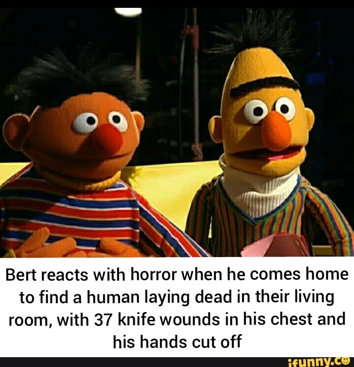 X- Bert reacts with horror when he comes home to find a human laying ...