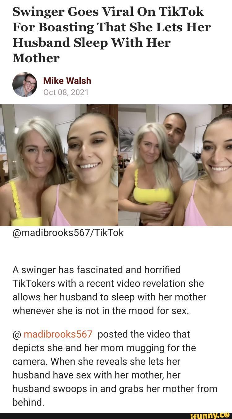 Swinger Goes Viral On TikTok For Boasting That She Lets Her Husband Sleep With Her Mother