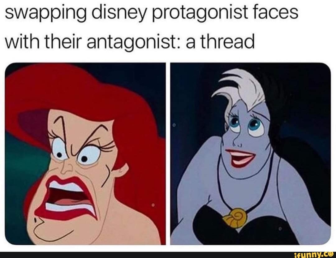 Swapping Disney Protagonist Faces With Their Antagonist: A Thread - IFunny