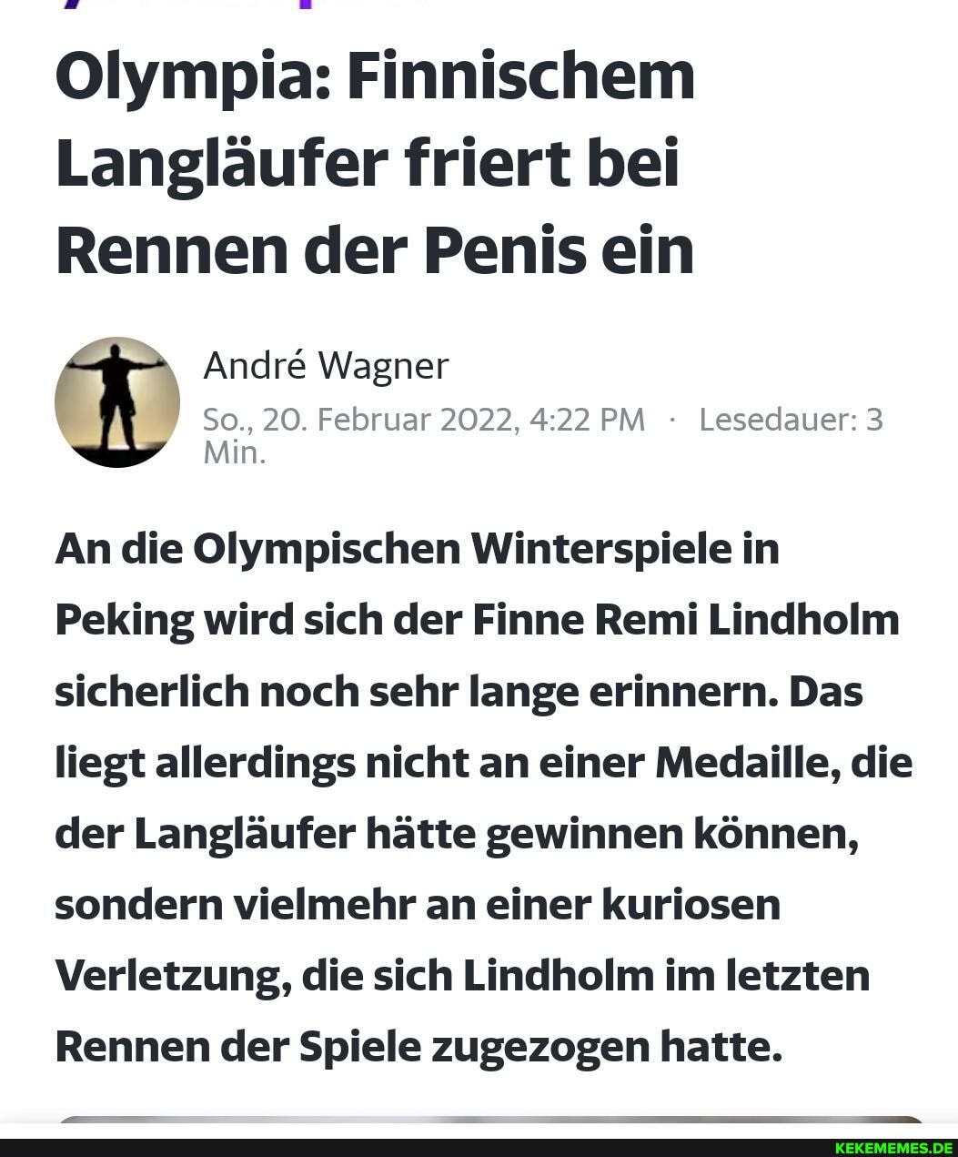 Olympia: Finnischem Langläufer friert bei Rennen der Penis ein Andre Wagner So.
