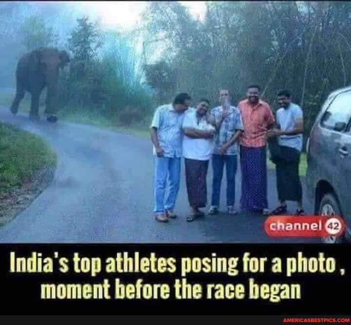 channel
India's top athletes posing for a photo , moment before the race began