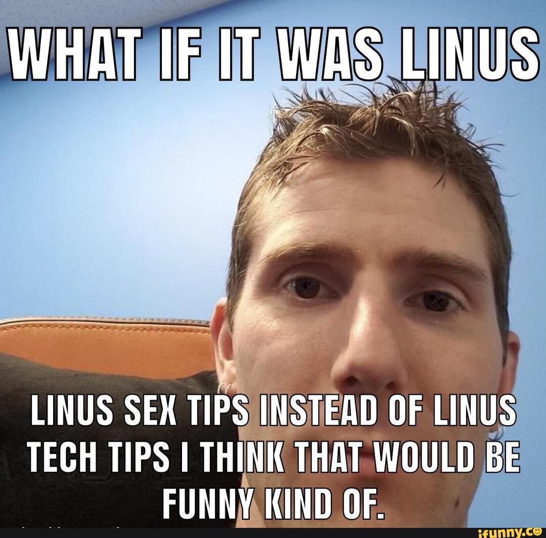 What Esitwasiuinus Linus Sex Tips Instead Of Linus Tegh Tips I Think That Would Be Of Ifunny