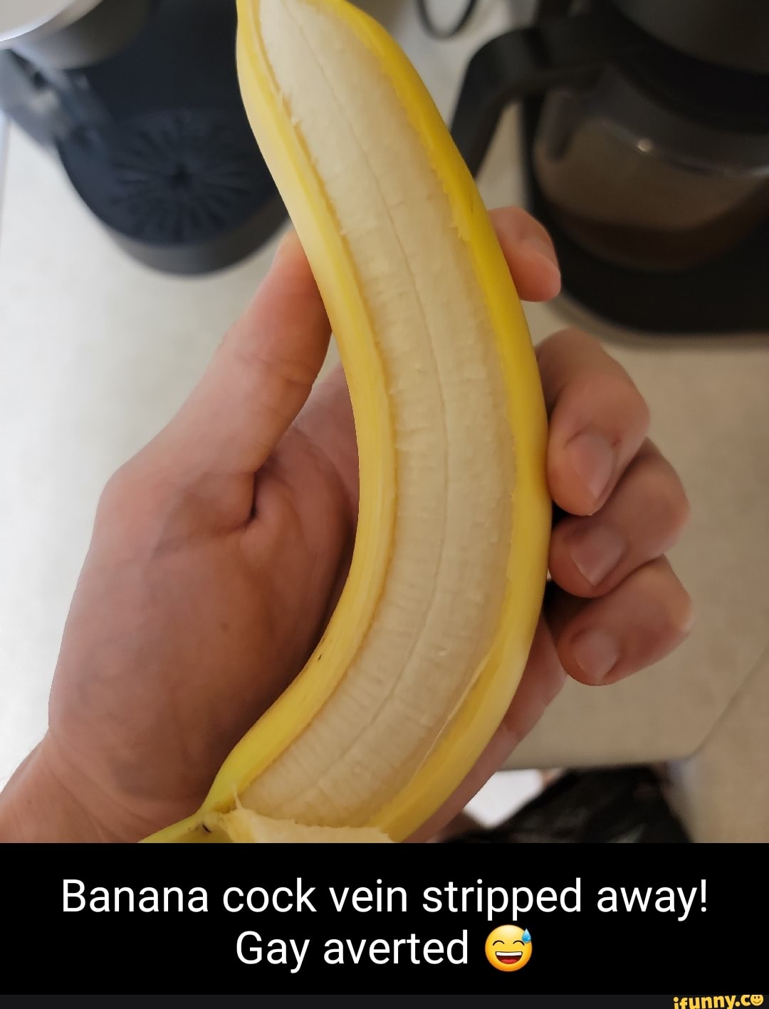 Banana cock vein stripped away! 