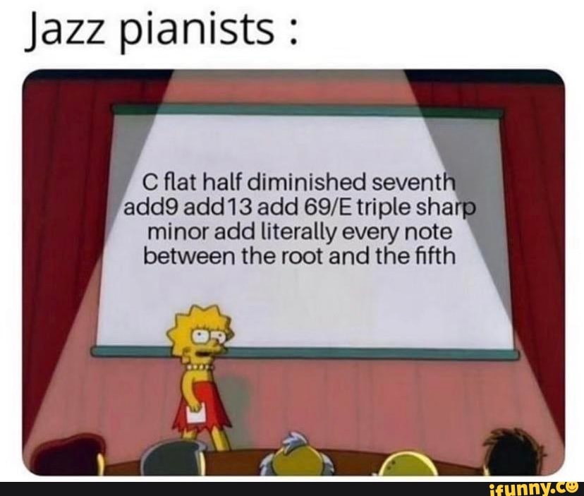 Jazz Pianists C Flat Half Diminished Sevent Add9 Add13 Add 69 E Triple Sha Minor Add Literally Every Note Between The Root And The Fifth Ifunny