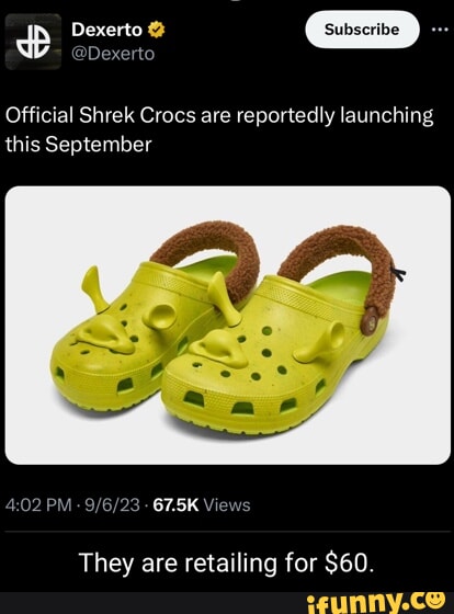 SHREK CROCS ARE COMING SOON FOR $60! 🌱🦠👀 • • @crocs are slowly