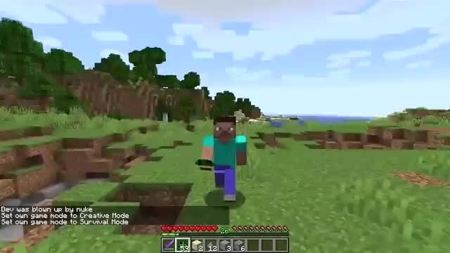 Dew Was Blown Up By Nuke Set Oun Game Mode To Creative Mode Set Own Game Mode To Survival Mode