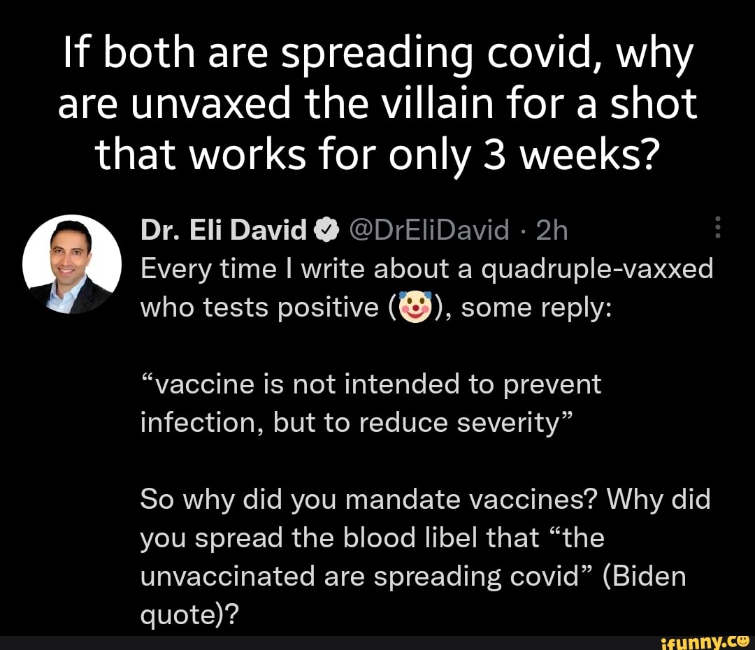 If both are spreading covid, why are unvaxed the villain for a shot ...