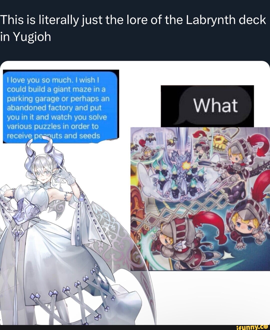 This is literally just the lore of the Labrynth deck in Yugioh What love you so This is literally just the lore of the Labrynth deck in Yugioh What love you so