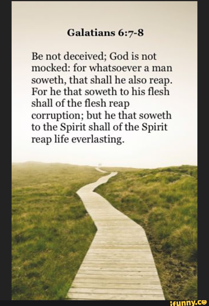 Galatians Be not deceived; God is not mocked: for whatsoever a man ...