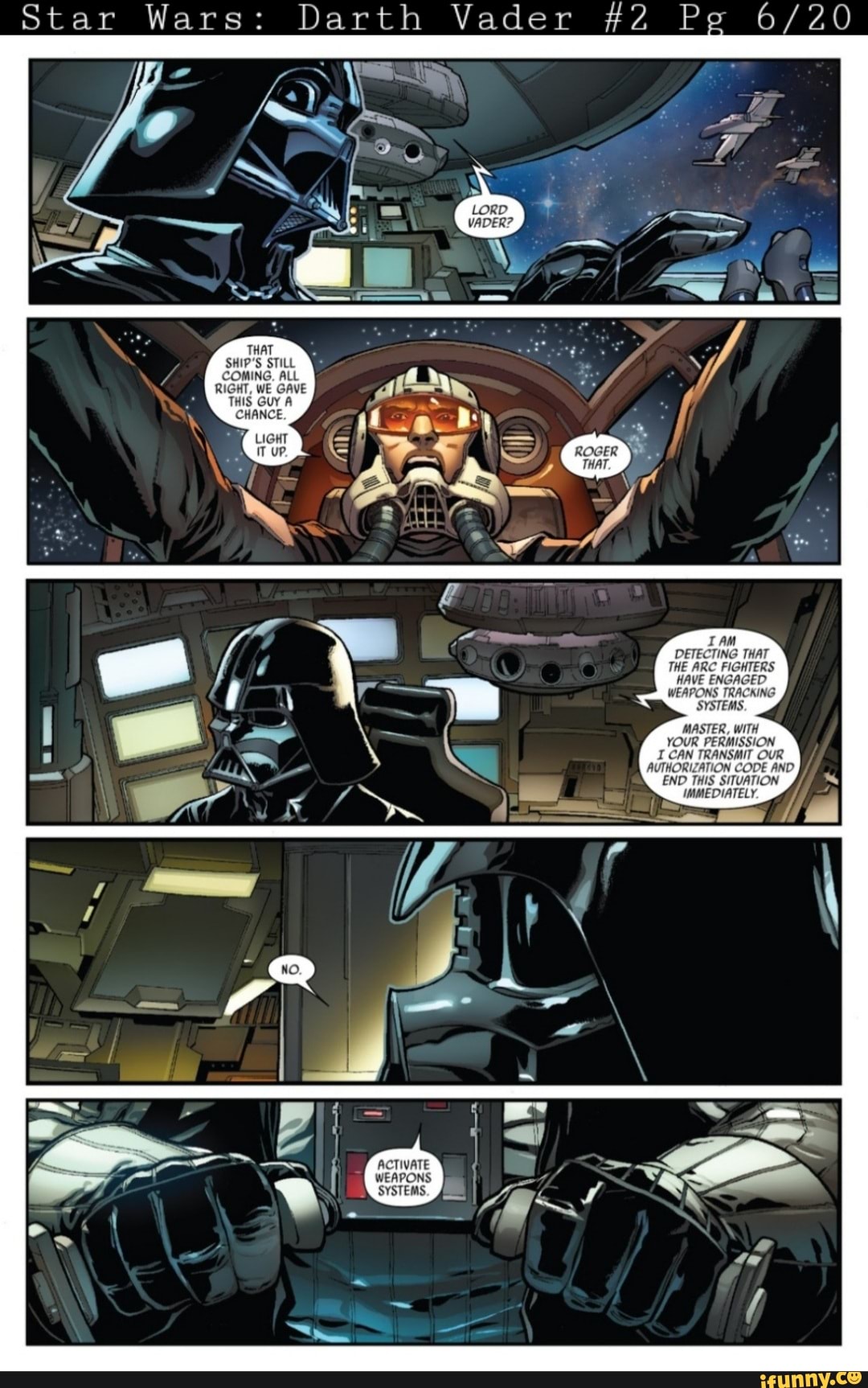 Star Wars: Darth Vader #2 Pe THAT SHIP'S STILL COMING, ALL RIGHT, WE ...