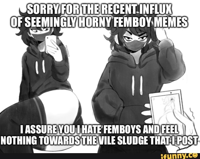 Sorry/ of seemingly, horny femboy memes assure you hate femboys and feel no...