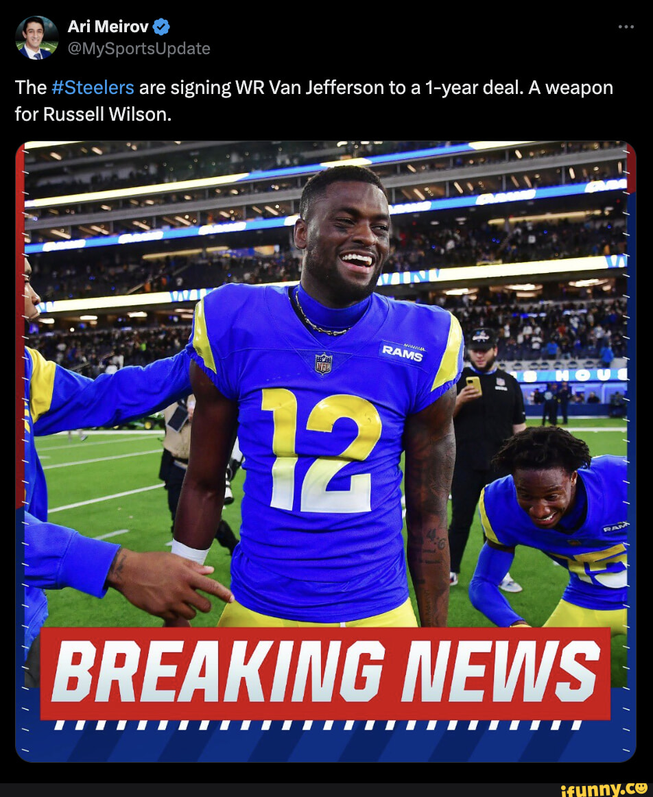 Ari Meirov @MySportsUpdate The #Steelers Are Signing WR Van Jefferson ...