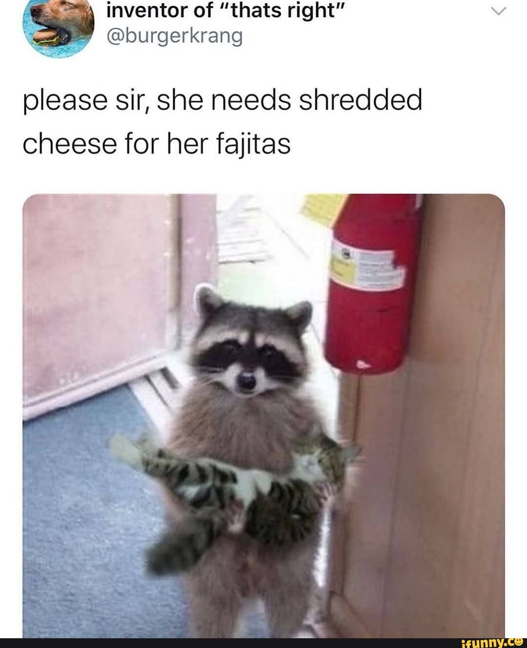please sir, she needs shredded cheese for her fajitas