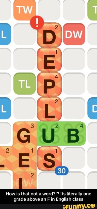How is that not a word?!? Its literally one grade above an F in English class