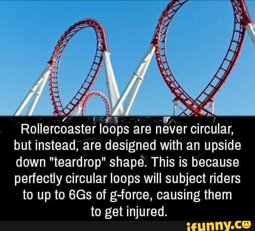 Rollercoaster loops are never circular but instead are designed