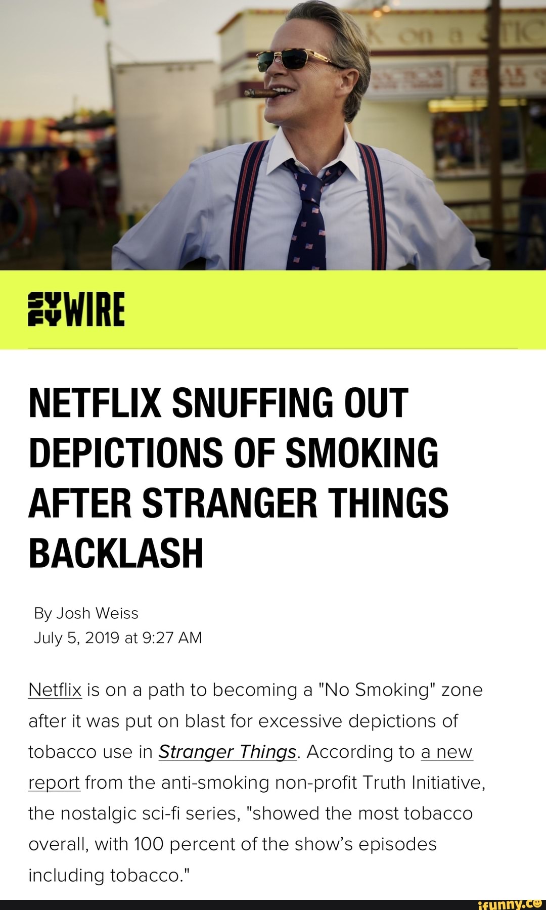 NETFLIX SNUFFING OUT DEPICTIONS 0F SMOKING AFTER STRANGER THINGS