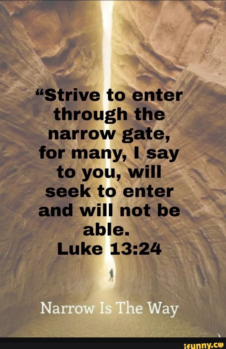  strive to enter through the narrow gate for many say to you will